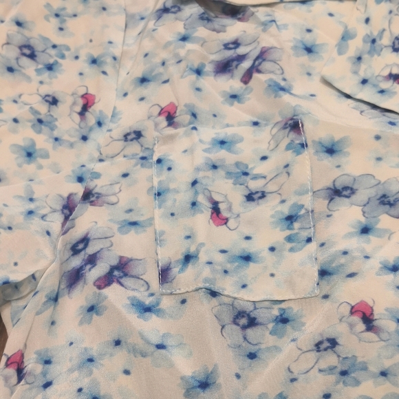 ROUJE Monique Blue Floral Silk Dress - Picture 4 of 5